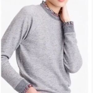 J. CREW Metallic Ruffle-Neck Sweatshirt, Size XS